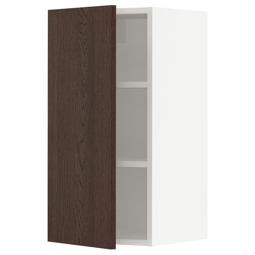 SEKTION Armoire murale, blanc/Sinarp brun, 15x15x30 "