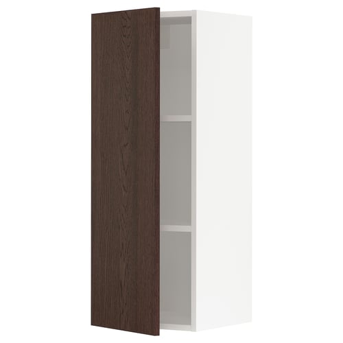 SEKTION Armoire murale, blanc/Sinarp brun, 15x15x40 "