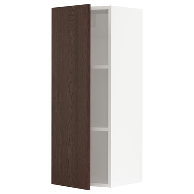 SEKTION Armoire murale, blanc/Sinarp brun, 15x15x40 "