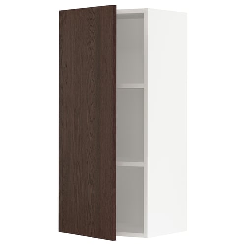 SEKTION Armoire murale, blanc/Sinarp brun, 18x15x40 "