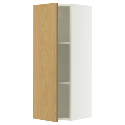 SEKTION Armoire murale, blanc/Sinarp chêne plaqué, 15x15x40 "
