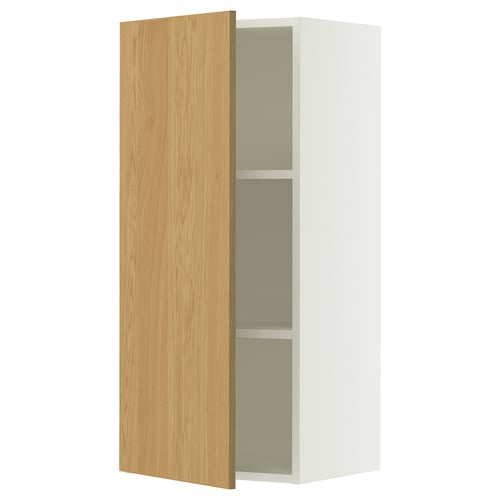 SEKTION Armoire murale, blanc/Sinarp chêne plaqué, 18x15x40 "