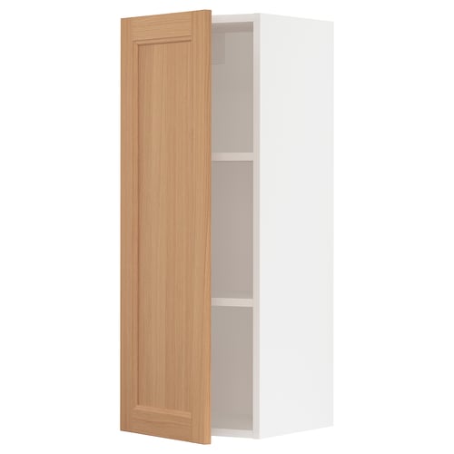 SEKTION Armoire murale, blanc/Vedhamn chêne, 15x15x40 "