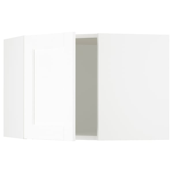 SEKTION Armoire murale d'angle, blanc Enköping/blanc effet bois, 26x15x20 "