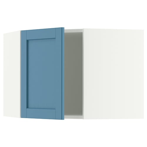 SEKTION Armoire murale d'angle, blanc/Lerhyttan bleu, 26x15x20 "