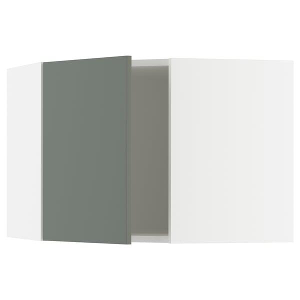 SEKTION Armoire murale d'angle, blanc/Nickebo gris -vert mat, 26x15x20 "