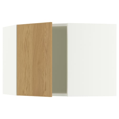 SEKTION Armoire murale d'angle, blanc/Sinarp chêne plaqué, 26x15x20 "