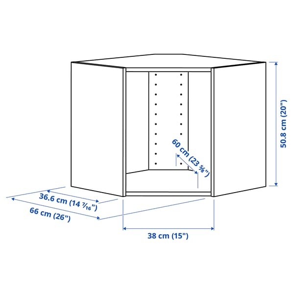 SEKTION Armoire murale d'angle, blanc, 26x14 3/4x20 "