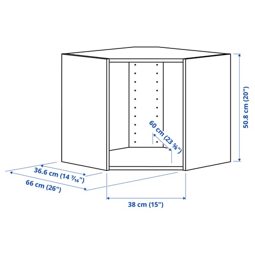 SEKTION Armoire murale d'angle, blanc, 26x14 3/4x20 "