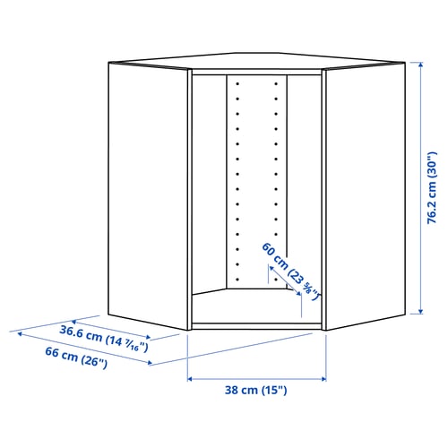SEKTION Armoire murale d'angle, blanc, 26x14 3/4x30 "