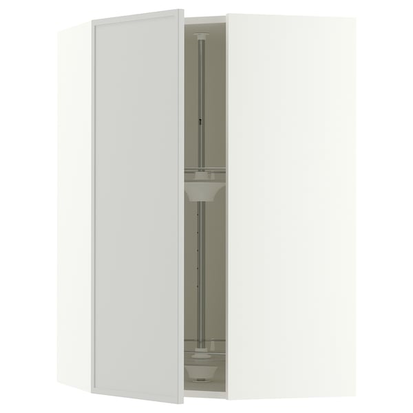 SEKTION Armoire murale d'angle+rgt pivot, blanc/Aspudden gris clair, 26x15x40 "