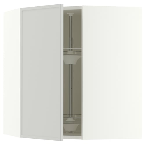 SEKTION Armoire murale d'angle+rgt pivot, blanc/Aspudden gris clair, 26x15x30 "