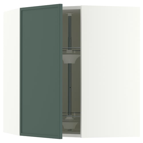 SEKTION Armoire murale d'angle+rgt pivot, blanc/Aspudden gris-vert foncé, 26x15x30 "