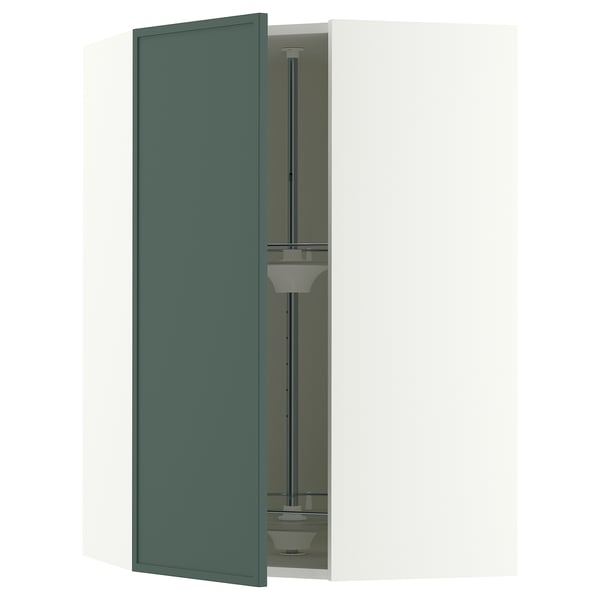 SEKTION Armoire murale d'angle+rgt pivot, blanc/Aspudden gris-vert foncé, 26x15x40 "