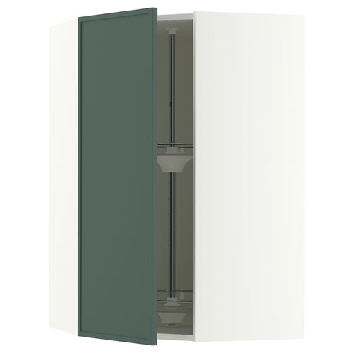 SEKTION Armoire murale d'angle+rgt pivot, blanc/Aspudden gris-vert foncé, 26x15x40 "