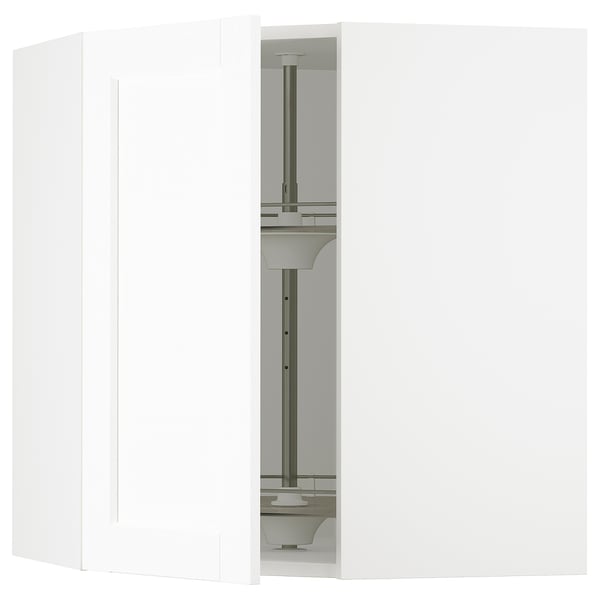 SEKTION Armoire murale d'angle+rgt pivot, blanc Enköping/blanc effet bois, 26x15x30 "