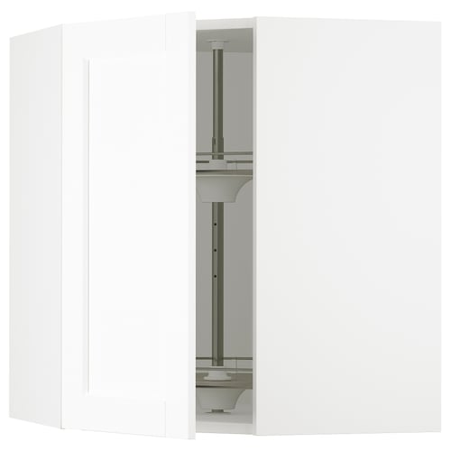 SEKTION Armoire murale d'angle+rgt pivot, blanc Enköping/blanc effet bois, 26x15x30 "