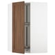 SEKTION Armoire murale d'angle+rgt pivot, blanc Enköping/brun effet noyer, 26x15x40 "