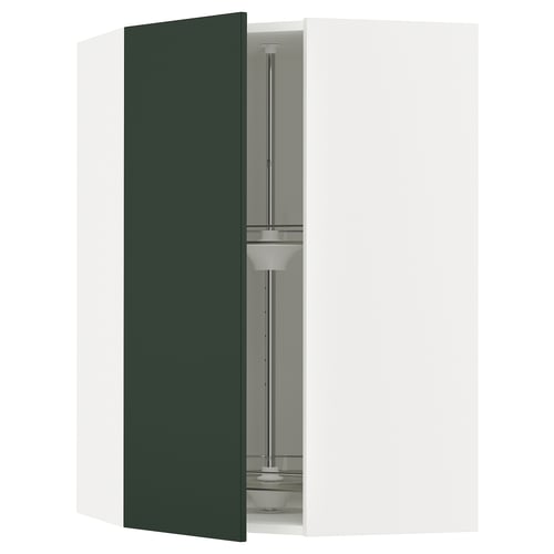 SEKTION Armoire murale d'angle+rgt pivot, blanc/Havstorp vert profond, 26x15x40 "
