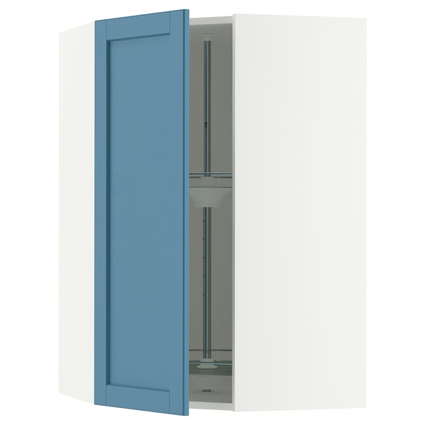SEKTION Armoire murale d'angle+rgt pivot, blanc/Lerhyttan bleu, 26x15x40 "