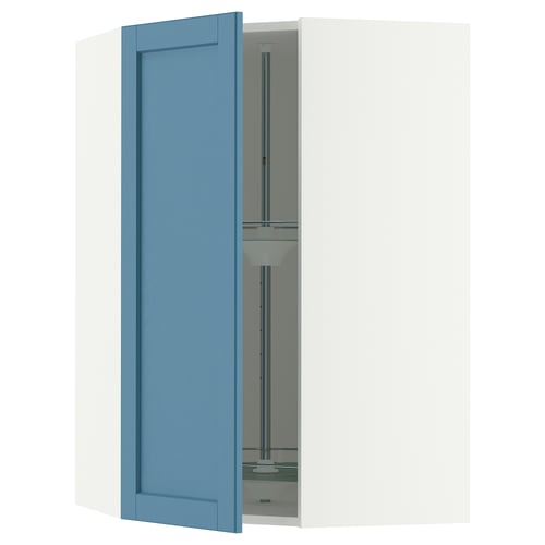 SEKTION Armoire murale d'angle+rgt pivot, blanc/Lerhyttan bleu, 26x15x40 "