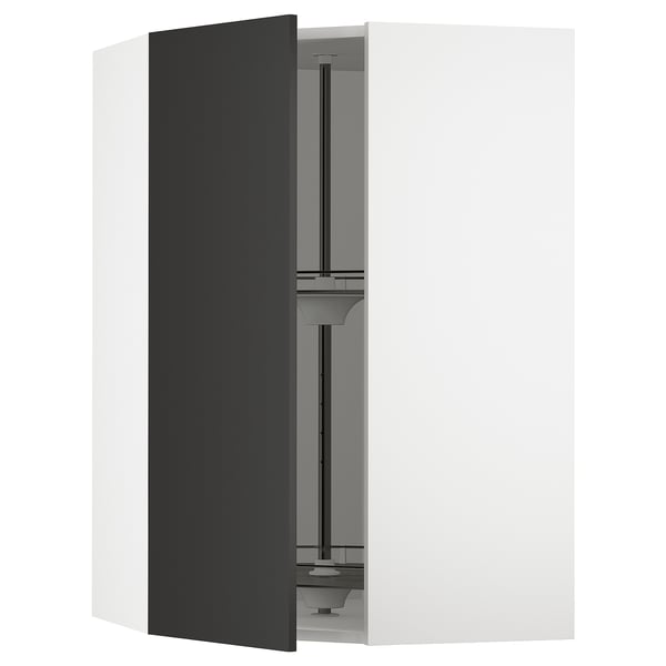 SEKTION Armoire murale d'angle+rgt pivot, blanc/Nickebo anthracite mat, 26x15x40 "