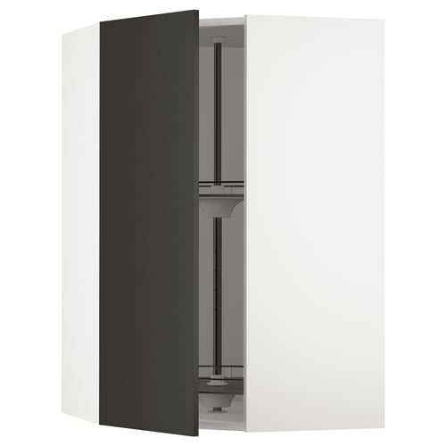 SEKTION Armoire murale d'angle+rgt pivot, blanc/Nickebo anthracite mat, 26x15x40 "