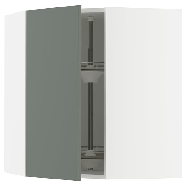SEKTION Armoire murale d'angle+rgt pivot, blanc/Nickebo gris -vert mat, 26x15x30 "