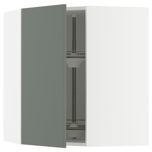 SEKTION Armoire murale d'angle+rgt pivot, blanc/Nickebo gris -vert mat, 26x15x30 "