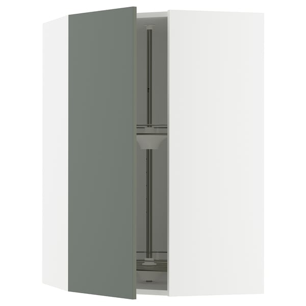 SEKTION Armoire murale d'angle+rgt pivot, blanc/Nickebo gris -vert mat, 26x15x40 "