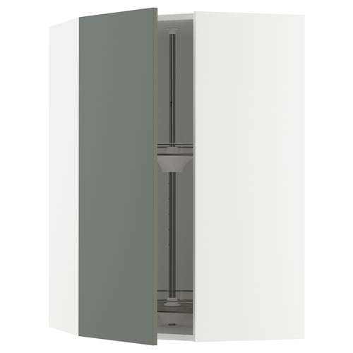 SEKTION Armoire murale d'angle+rgt pivot, blanc/Nickebo gris -vert mat, 26x15x40 "