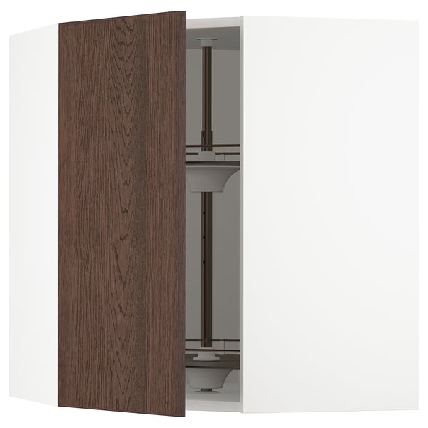 SEKTION Armoire murale d'angle+rgt pivot, blanc/Sinarp brun, 26x15x30 "