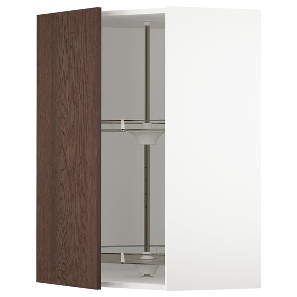 SEKTION Armoire murale d'angle+rgt pivot, blanc/Sinarp brun, 26x15x40 "