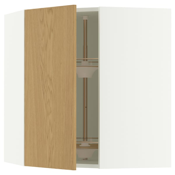 SEKTION Armoire murale d'angle+rgt pivot, blanc/Sinarp chêne plaqué, 26x15x30 "