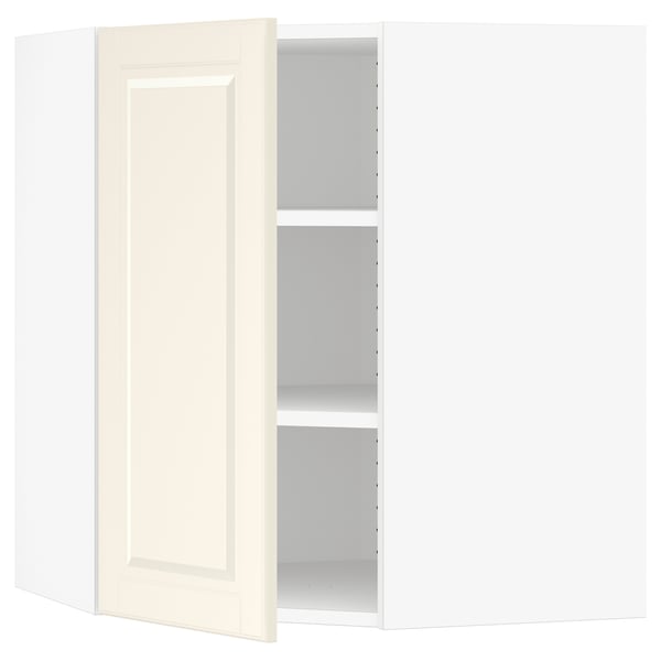 SEKTION Armoire murale d'angle+tablettes, blanc/Bodbyn blanc cassé, 26x15x30 "