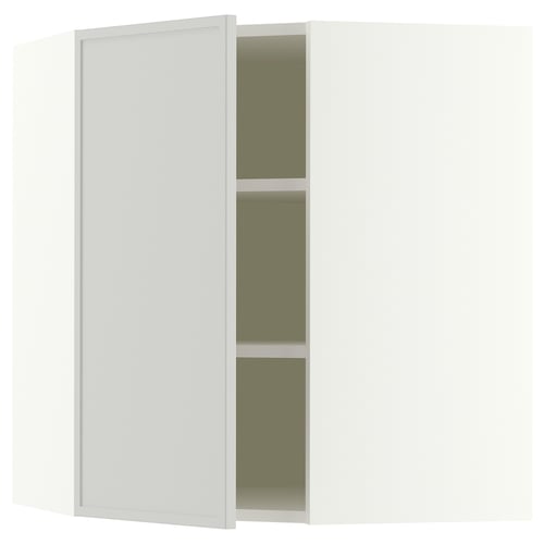 SEKTION Armoire murale d'angle+tblts, blanc/Aspudden gris clair, 26x15x30 "