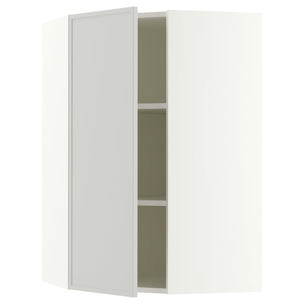 SEKTION Armoire murale d'angle+tblts, blanc/Aspudden gris clair, 26x15x40 "