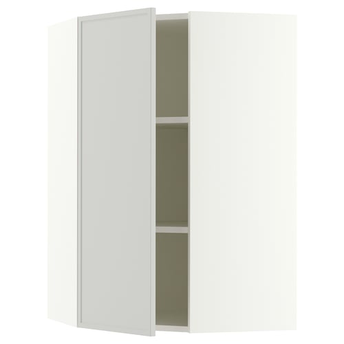 SEKTION Armoire murale d'angle+tblts, blanc/Aspudden gris clair, 26x15x40 "