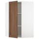SEKTION Armoire murale d'angle+tblts, blanc Enköping/brun effet noyer, 26x15x40 "