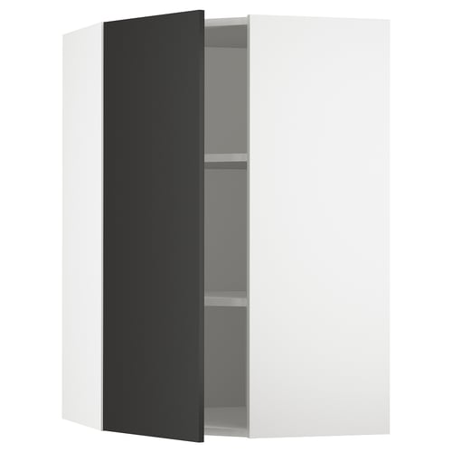 SEKTION Armoire murale d'angle+tblts, blanc/Nickebo anthracite mat, 26x15x40 "