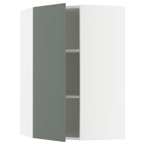 SEKTION Armoire murale d'angle+tblts, blanc/Nickebo gris -vert mat, 26x15x40 "