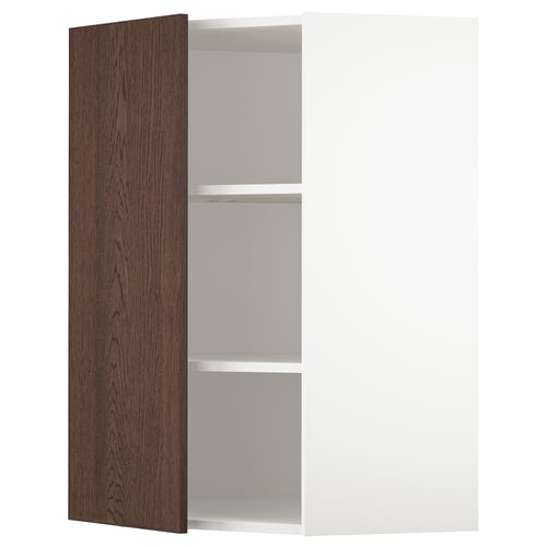 SEKTION Armoire murale d'angle+tblts, blanc/Sinarp brun, 26x15x40 "