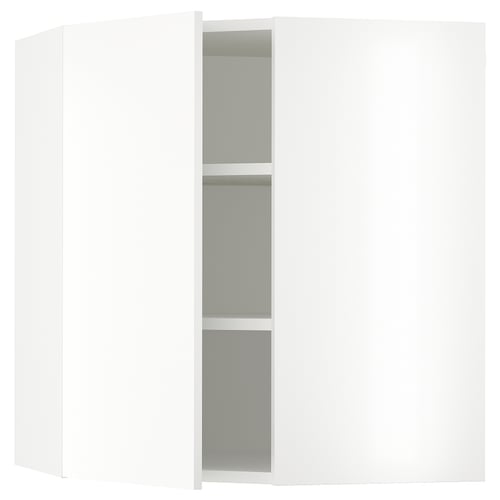 SEKTION Armoire murale d'angle+tblts, blanc/Vallstena blanc, 26x15x30 "