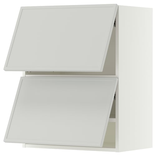 SEKTION Armoire murale horiz+2ptes, blanc/Aspudden gris clair, 24x15x30 "