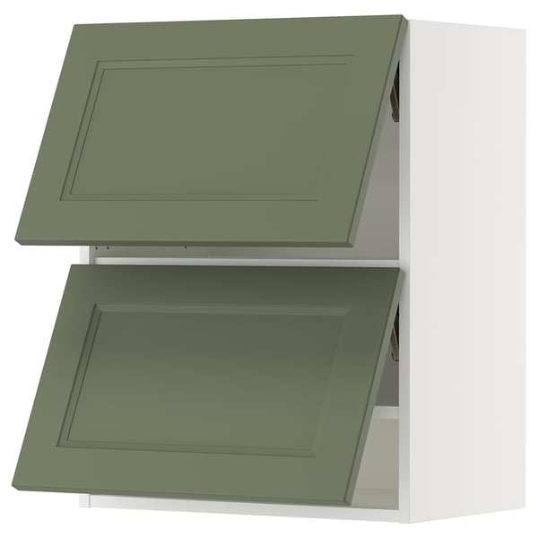 SEKTION Armoire murale horiz+2ptes, blanc/Axstad gris-vert, 24x15x30 "