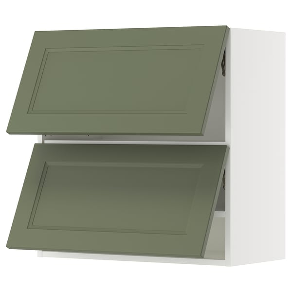 SEKTION Armoire murale horiz+2ptes, blanc/Axstad gris-vert, 30x15x30 "