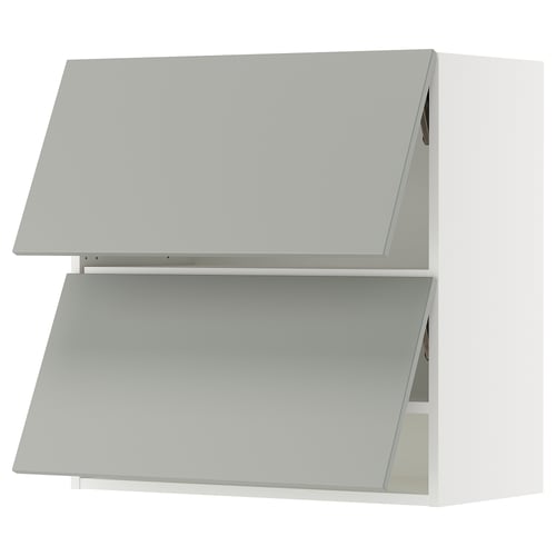 SEKTION Armoire murale horiz+2ptes, blanc/Havstorp gris clair, 30x15x30 "