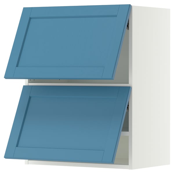 SEKTION Armoire murale horiz+2ptes, blanc/Lerhyttan bleu, 24x15x30 "