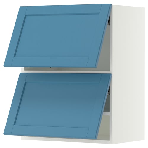 SEKTION Armoire murale horiz+2ptes, blanc/Lerhyttan bleu, 24x15x30 "