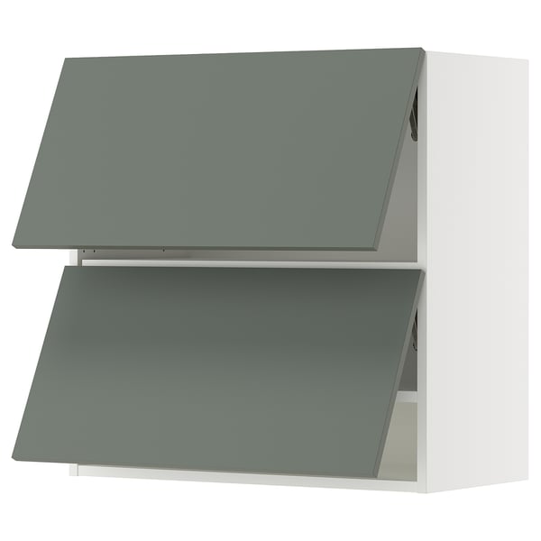 SEKTION Armoire murale horiz+2ptes, blanc/Nickebo gris -vert mat, 30x15x30 "